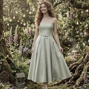 VTG CORSET Jessica McClintock Gunne Sax Formal Evening Gown Dress Mint Green S 6